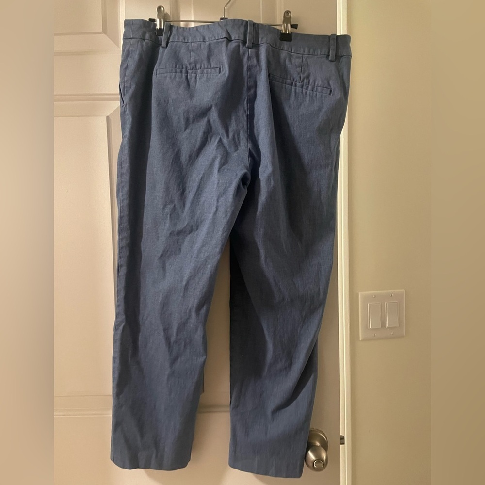 LOFT Blue Riviera Slim Cropped Pants - Picture 2 of 4